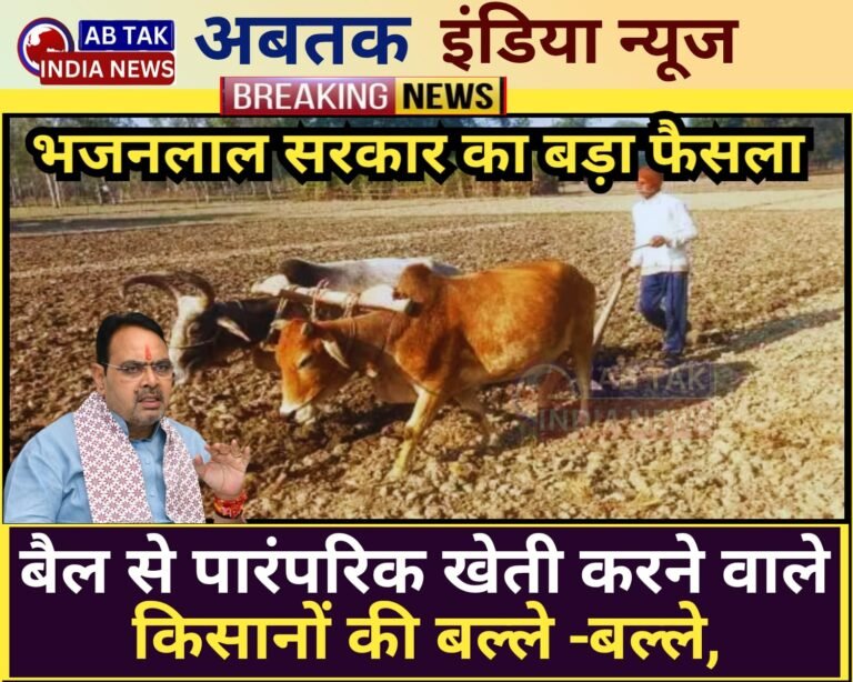 राजस्‍थान में बैल से खेती करने वाले क‍िसानों की बल्‍ले-बल्‍ले,अब सरकार देगी प्रोत्साहन राशि